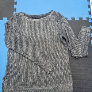 White House Black Market Metallic Gray Sweater
